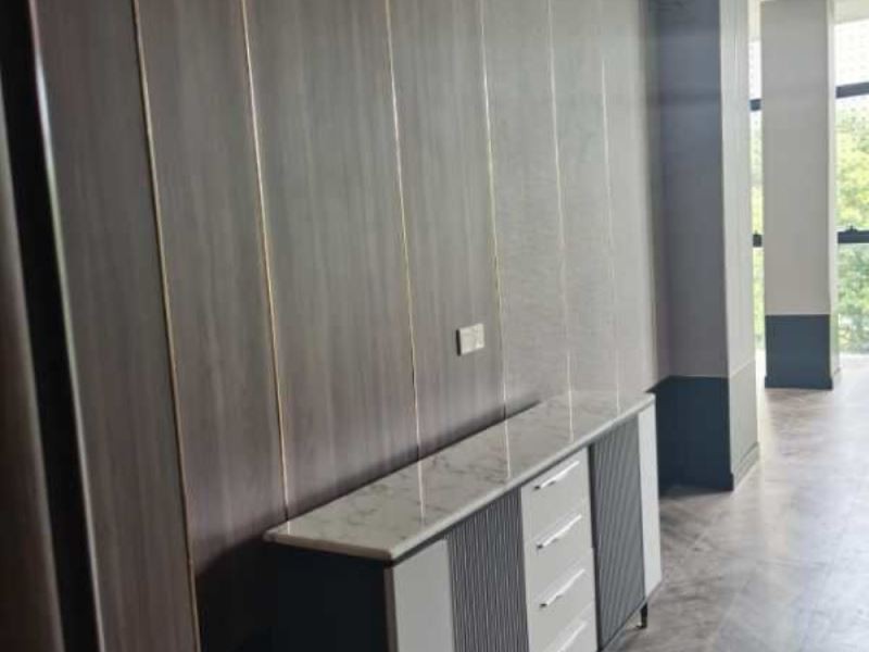 WPC wall panel on indoor wall